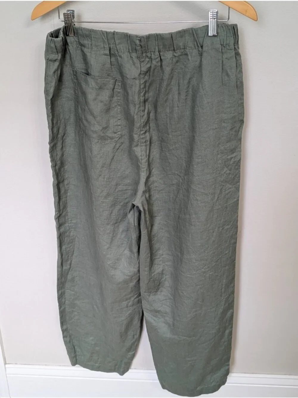 Quince 100% European Linen Pants Womens Large Green Sustainable Eco Capsule